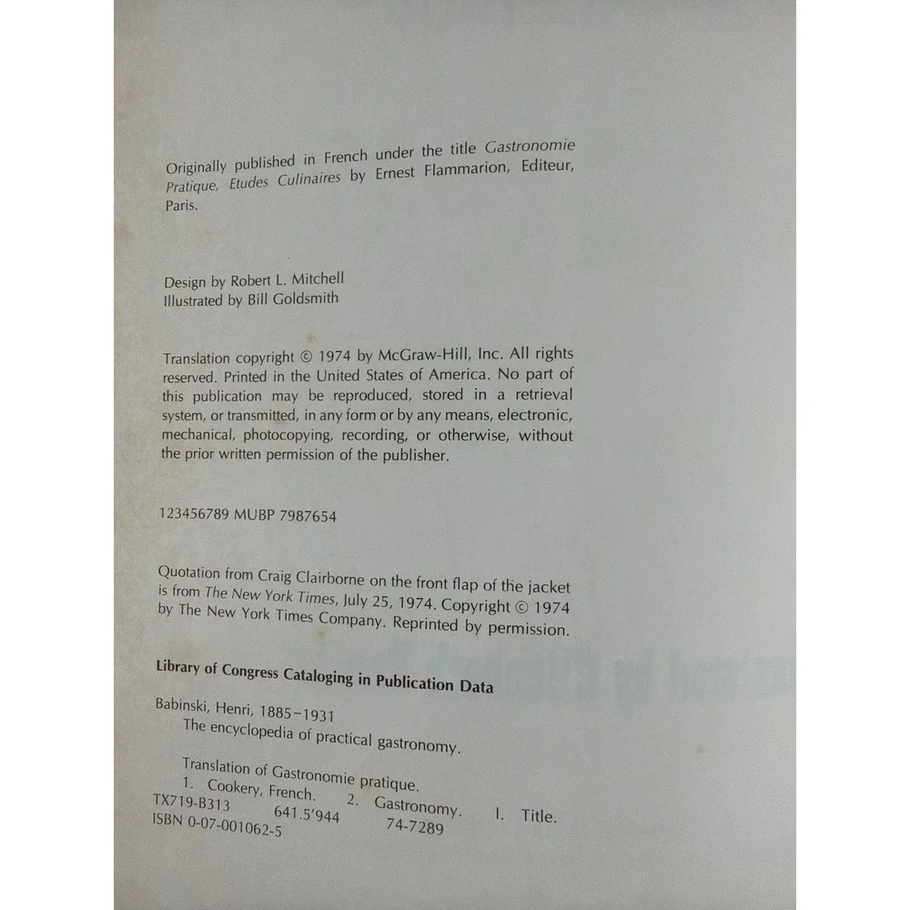Encyclopedia of Practical Gastronomy by Ali-Bab 1974 Hardcover Cookbook‎